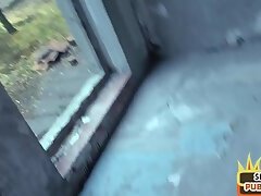 Public Euro MILF POV fucked by date in abandoned building