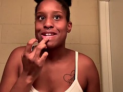Busty black youtuber gets her nipples pierced