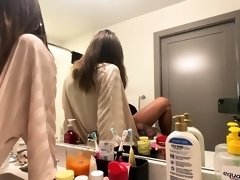 Amateur couple enjoying hot sex action in the bathroom